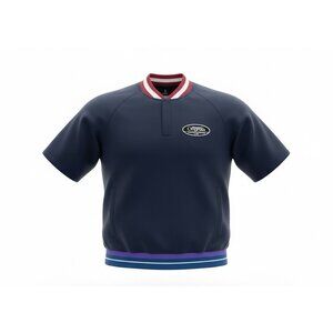 AlphaStyle Originals Ray Baseball Collar Polo Athletic Style Top Men's Blue XL